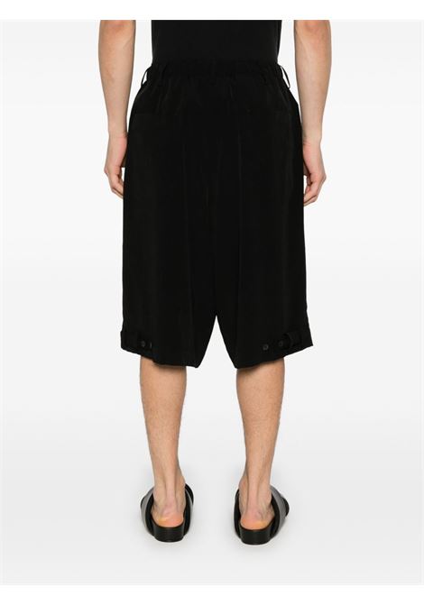 Black decorative-tabs bermuda shorts Yohji Yamamoto - men Yohji Yamamoto | HPP175001